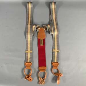TRAFALGAR Grey Gold green red Stripe Suspenders